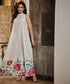 Pink Floral Flared Elegant Maxi Dress